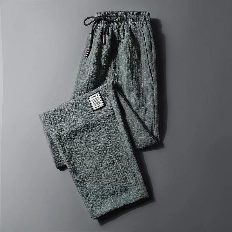 Linen Pants Men'S Summer Thin Pleated Design Sense Wide Leg Pants Cotton And Linen Drape Sense Casual Loose Straight Long Pants - Image 4